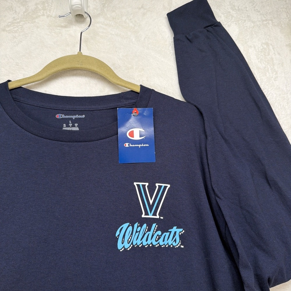Villanova Wildcats Champion Long Sleeve Shirt Mens L Nova Nation NWT NCAA